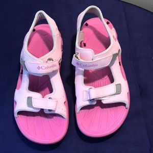 A Fashionable pair of pink sandals by Columbia
